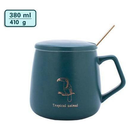 Mug with lid Spoon Travel Cup - Nakinsige