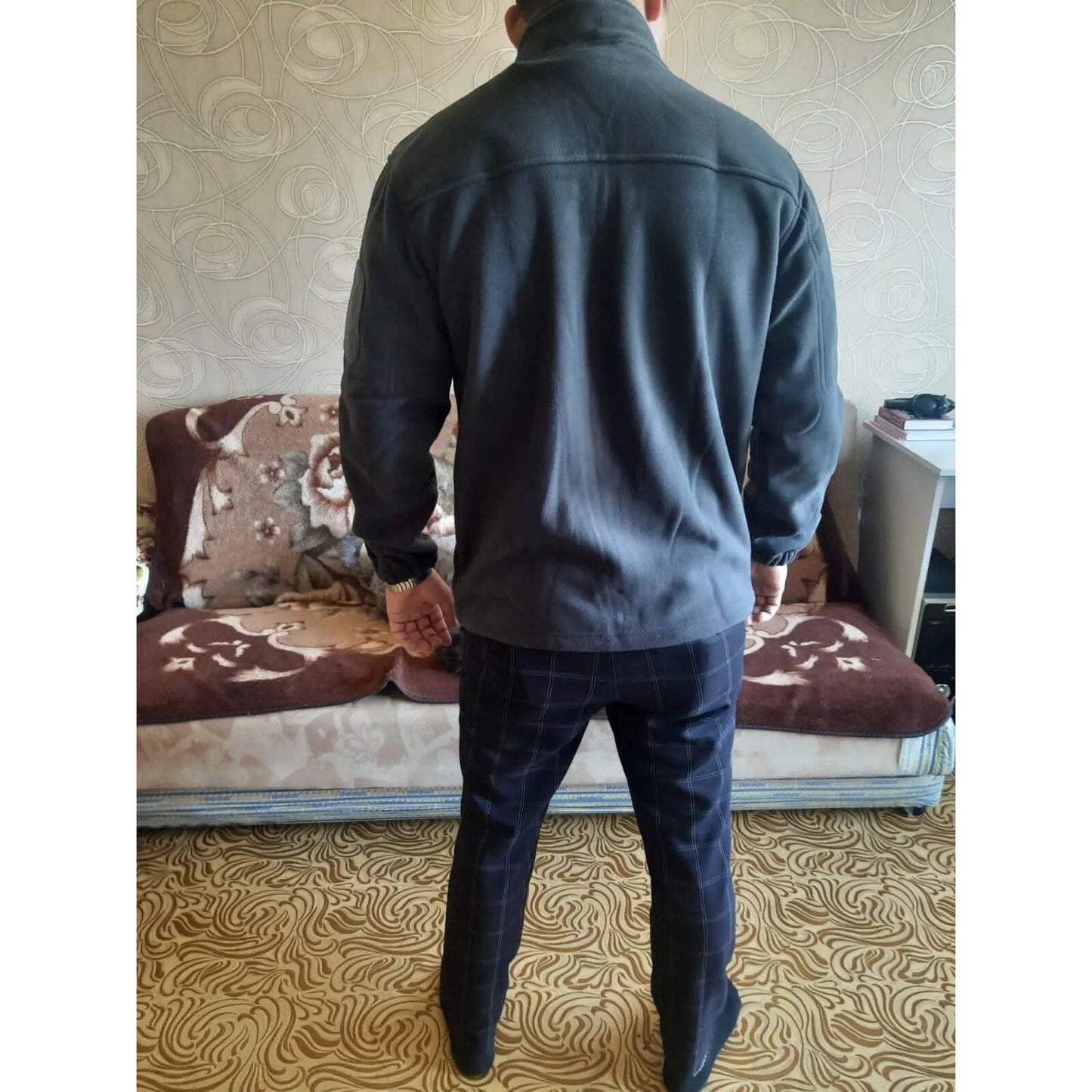 Green-fleece-thermal-warm-casual Tacvasen men's tactical jacket.