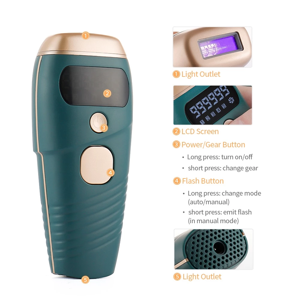 Safe and Painless: IPL laser hair removal has been proven to be gentle, high safety, no side effects, flawless and painless