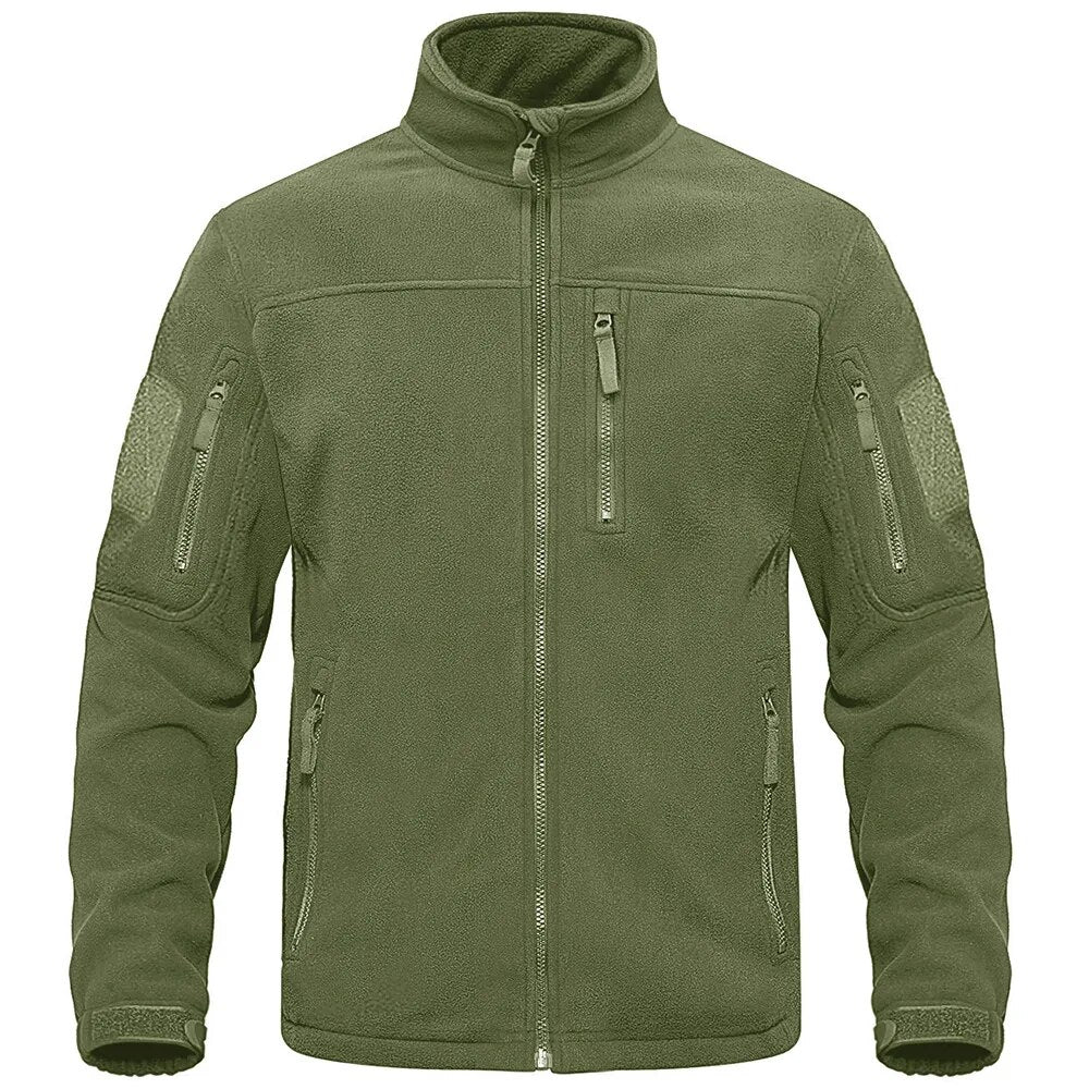 Green-fleece-thermal-warm-casual Tacvasen men's tactical jacket.