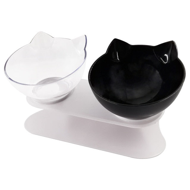 Pet Double Cat Bowl With Raised Stand.