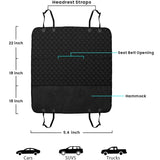 Seat Cover Rear Back Car Pet Dog Travel Waterproof Bench Protector Luxury -Black