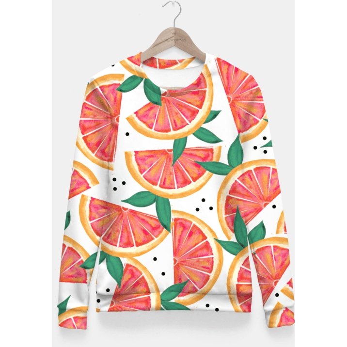 Citrus Surprise Fitted Waist Sweater - Vibrant & Comfy Fashion