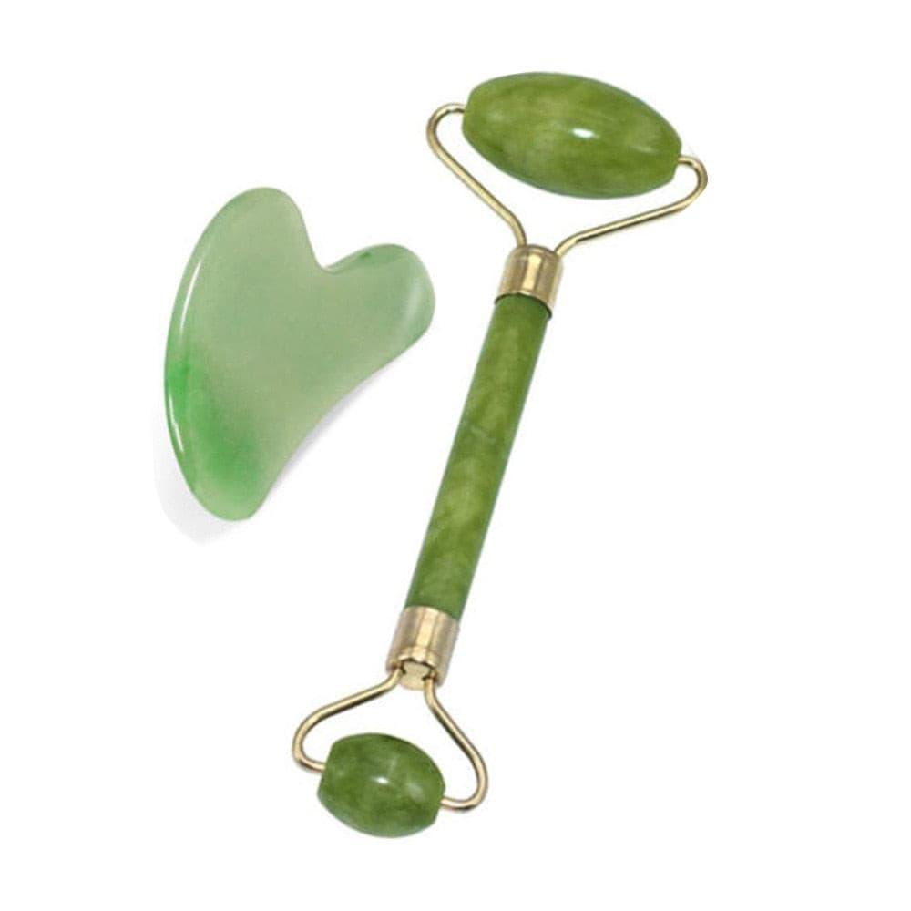 Green Roller Natural Jade Scraper Massager - Soothing Self-Care