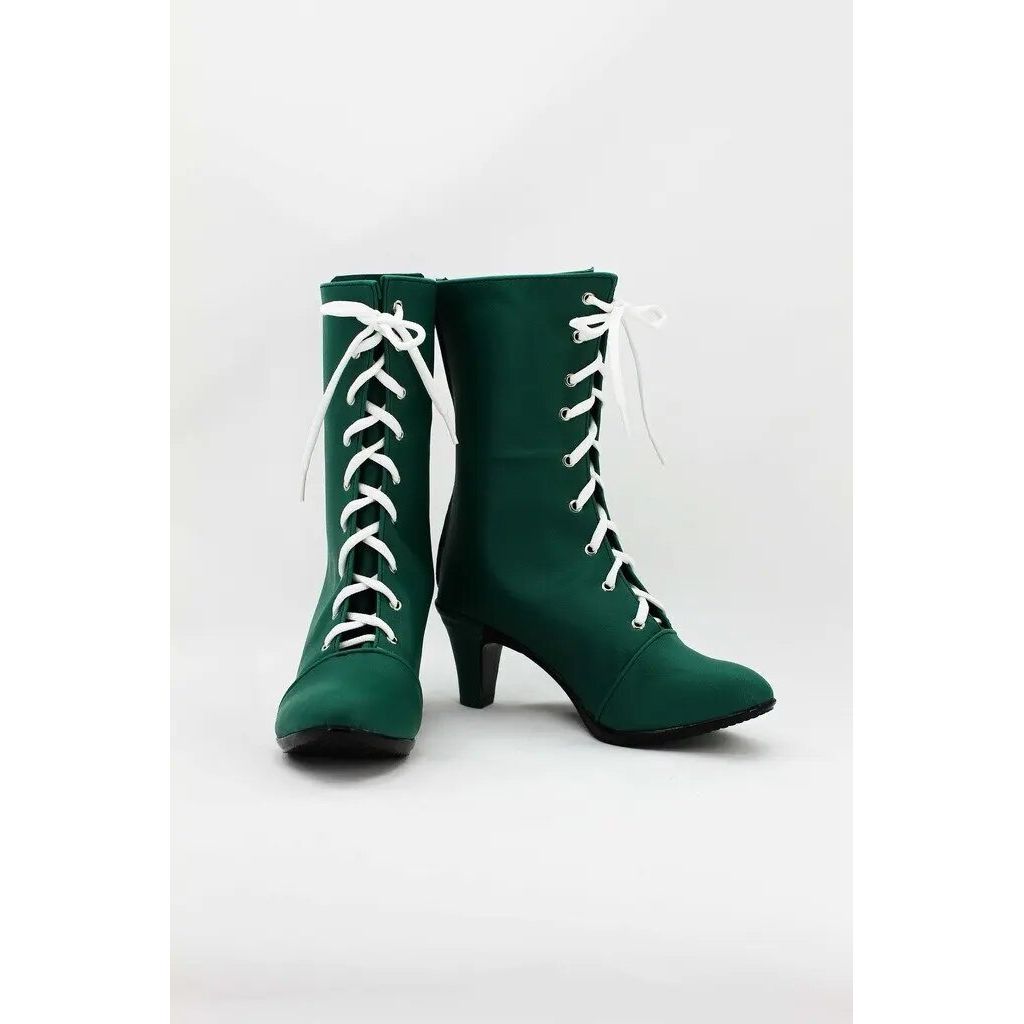 Makoto Kino unisex Shoes Cosplay green high heel.