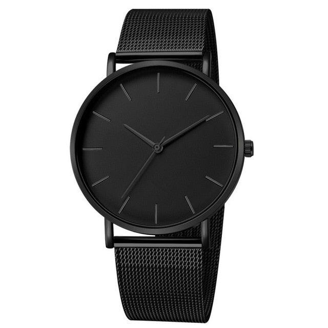 Simple Business Stainless Steel Mesh Belt Quartz Watch