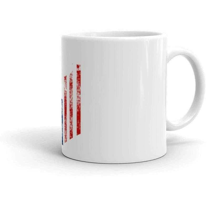Patriotic coffee mug with USA flag design
