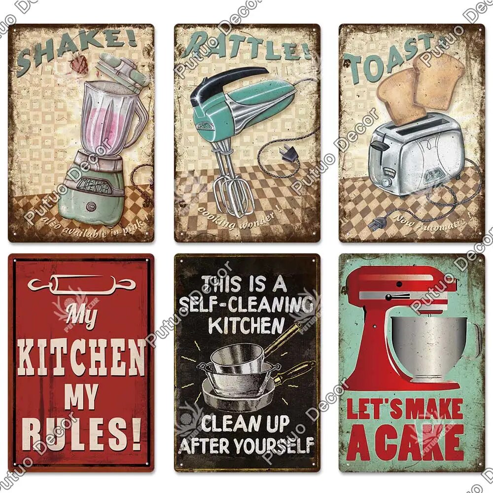 Decorative Wall Art Stickers Cafe Kitchen Dinner Poster Plate.