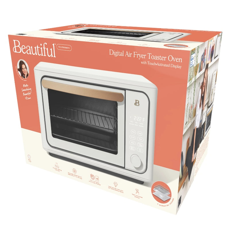 Beautiful 6 Slice Touchscreen Air Fryer Toaster Oven, White Icing by Drew Barrymore deep fryer  air fryer 10 liters  air frier