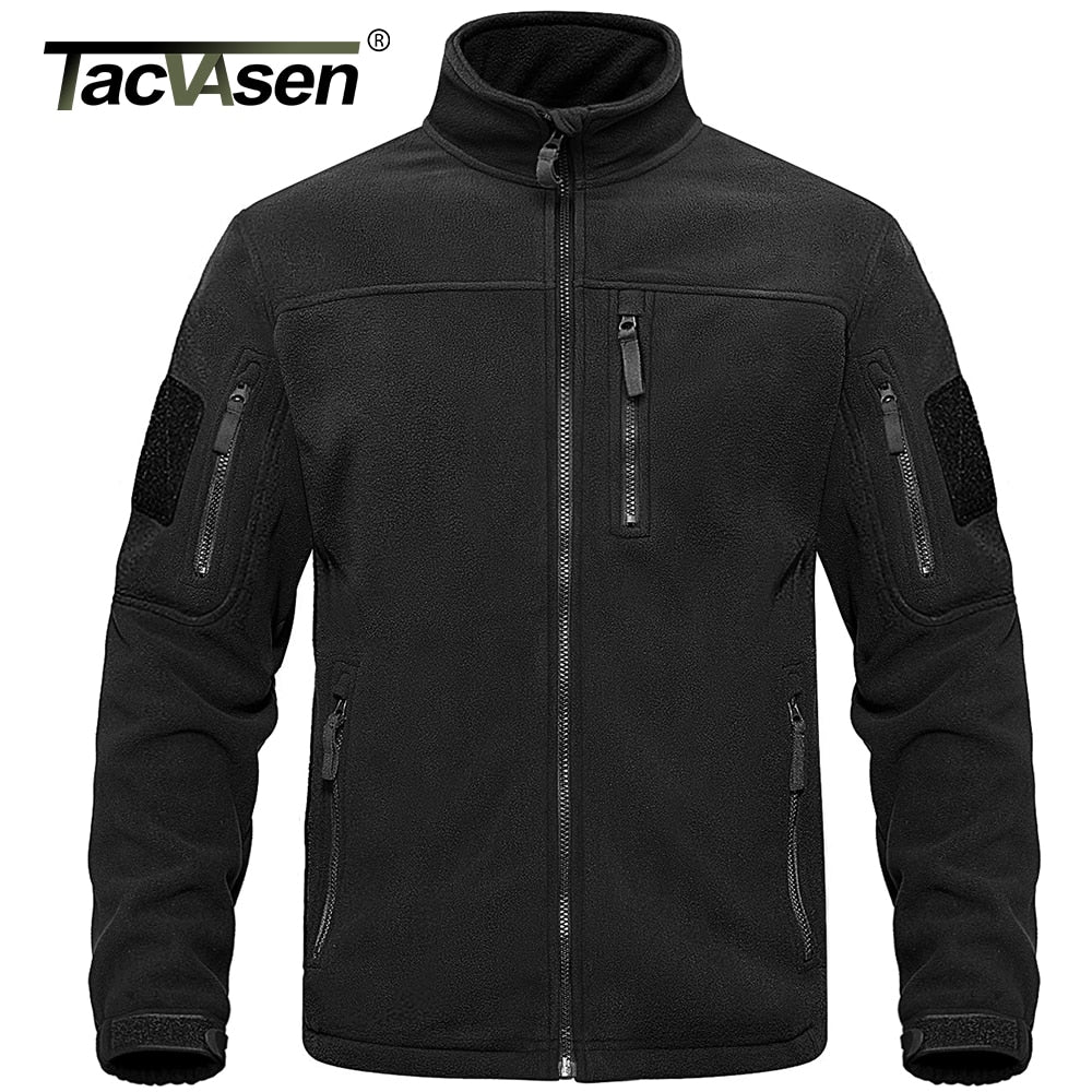 Green-fleece-thermal-warm-casual Tacvasen men's tactical jacket.