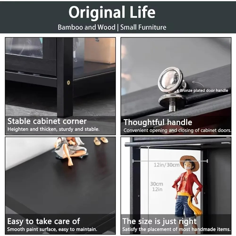 5-Tier Curio Display Cabinet, Storage Shelves with Acrylic Door