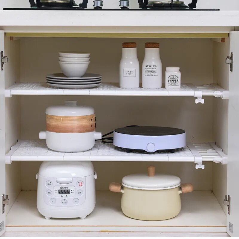 Adjustable Wardrobe Closet Organizer Clothes Storage Shelves for Kitchen Bathroom Telescopic Holders Shelf Wall Mounted Racks.