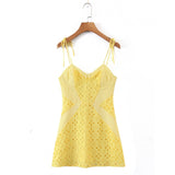Sunny Lemon Eyelet Mini Dress - Nakinsige