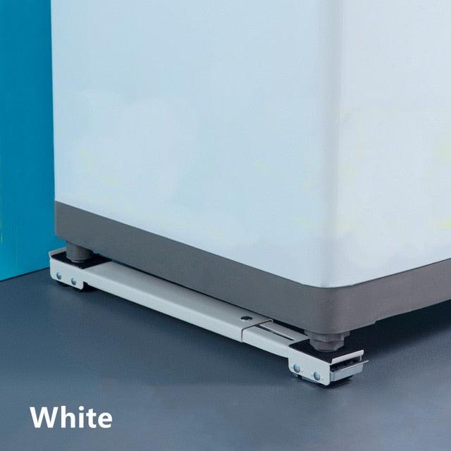 a white refrigerator is sitting on a table 