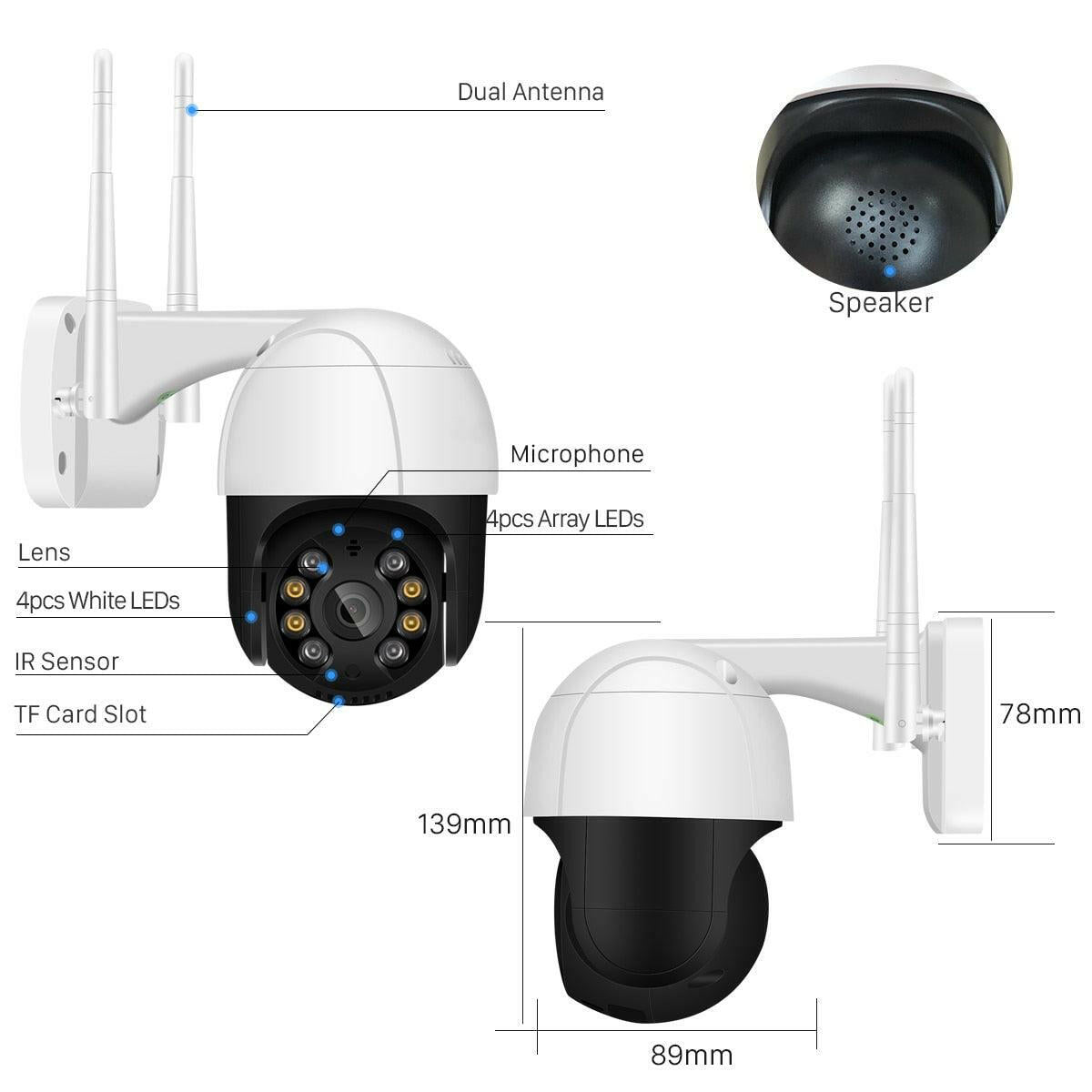 WiFi IP Camera with 4X Digital Zoom - Stay Connected & Secure