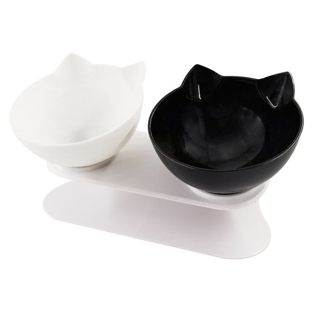 Pet Double Cat Bowl With Raised Stand.