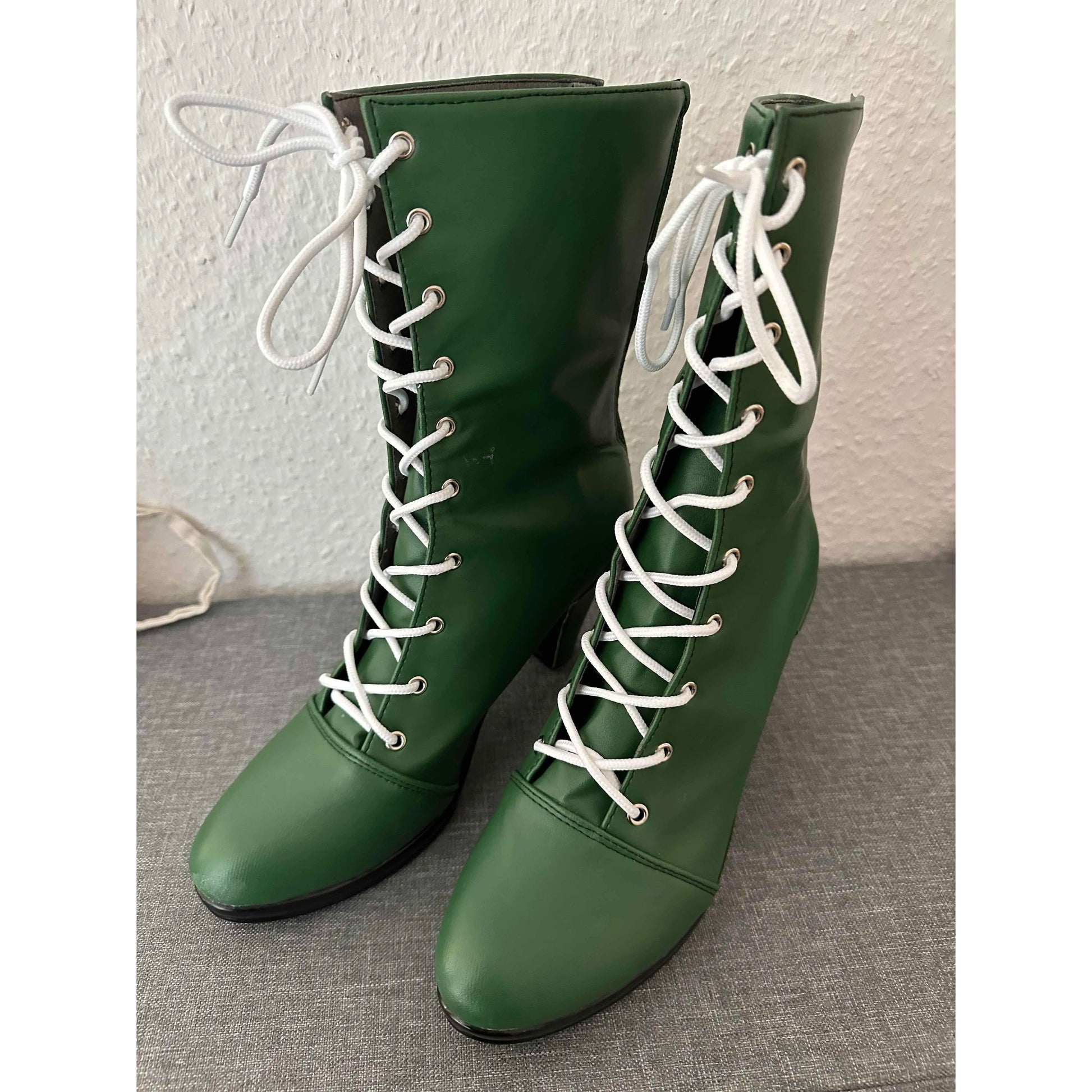 Makoto Kino unisex Shoes Cosplay green high heel.