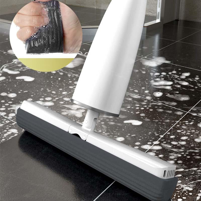 A self-wringing mop, a convenient cleaning tool, with a built-in mechanism to squeeze out excess water.