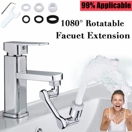 New 99% Universal 1080° Rotary Extender Faucet Aerator Robotic Arm Plastic Splash for Kitchen Washbasin Faucets Bubbler Nozzle.